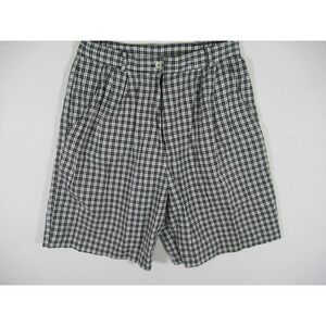 Vintage 90s Jantzen Pleated High Rise Mom Shorts Women 10 Plaid 80s